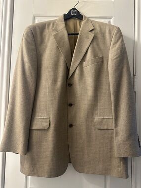 Stafford Tan Textured Three-Button Sport Coat